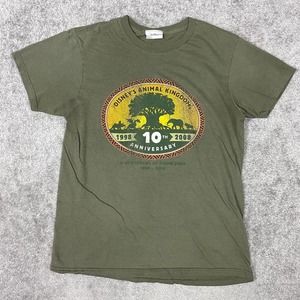 Vintage Disney Shirt Mens Small Green Animal Kingdom Shirt 90s Disneyworld